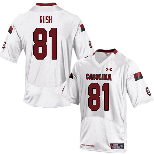 Men #81 Darius Rush South Carolina Gamecocks College Football Jerseys Sale-White